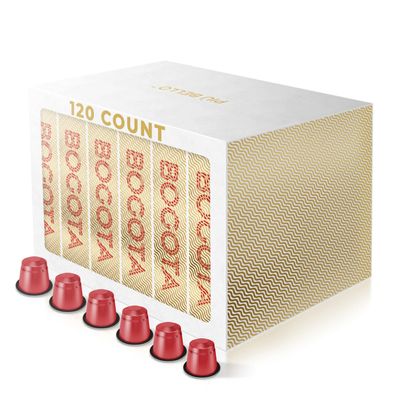 Piu Bello Coffee Pods - Nespresso Machine (Original) Compatible Capsules Pack - Rich & Balanced Taste - Strong Italian Espresso Flavored - Kosher Certified (120 Count Single Flavor) (Bogota)