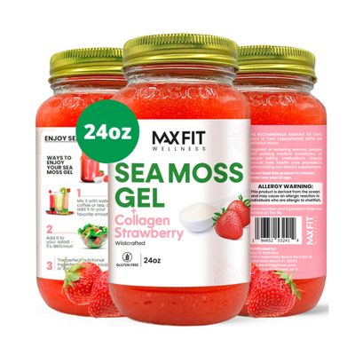 Sea Moss Gel Raw (24 Flavors) 24oz Wildrafted Gold Sea Moss Gel from Saint Lucia | 92 Vitamins and Minerals | Pure Raw+Non-GMO