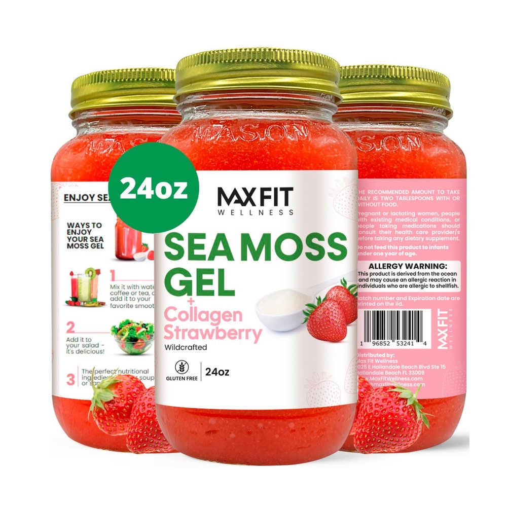 Sea Moss Gel Raw (24 Flavors) 24oz Wildrafted Gold Sea Moss Gel from Saint Lucia | 92 Vitamins and Minerals | Pure Raw+Non-GMO