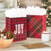 Hallmark Image Arts 8" Medium Christmas Gift Bags (8 Red and Green Bags: Plaid, Snowflake, Joy, Deer) for Teachers, Coworkers, Family view 2