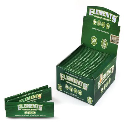 Elements Green King Size Slim Unrefined plant rolling paper - Box/50