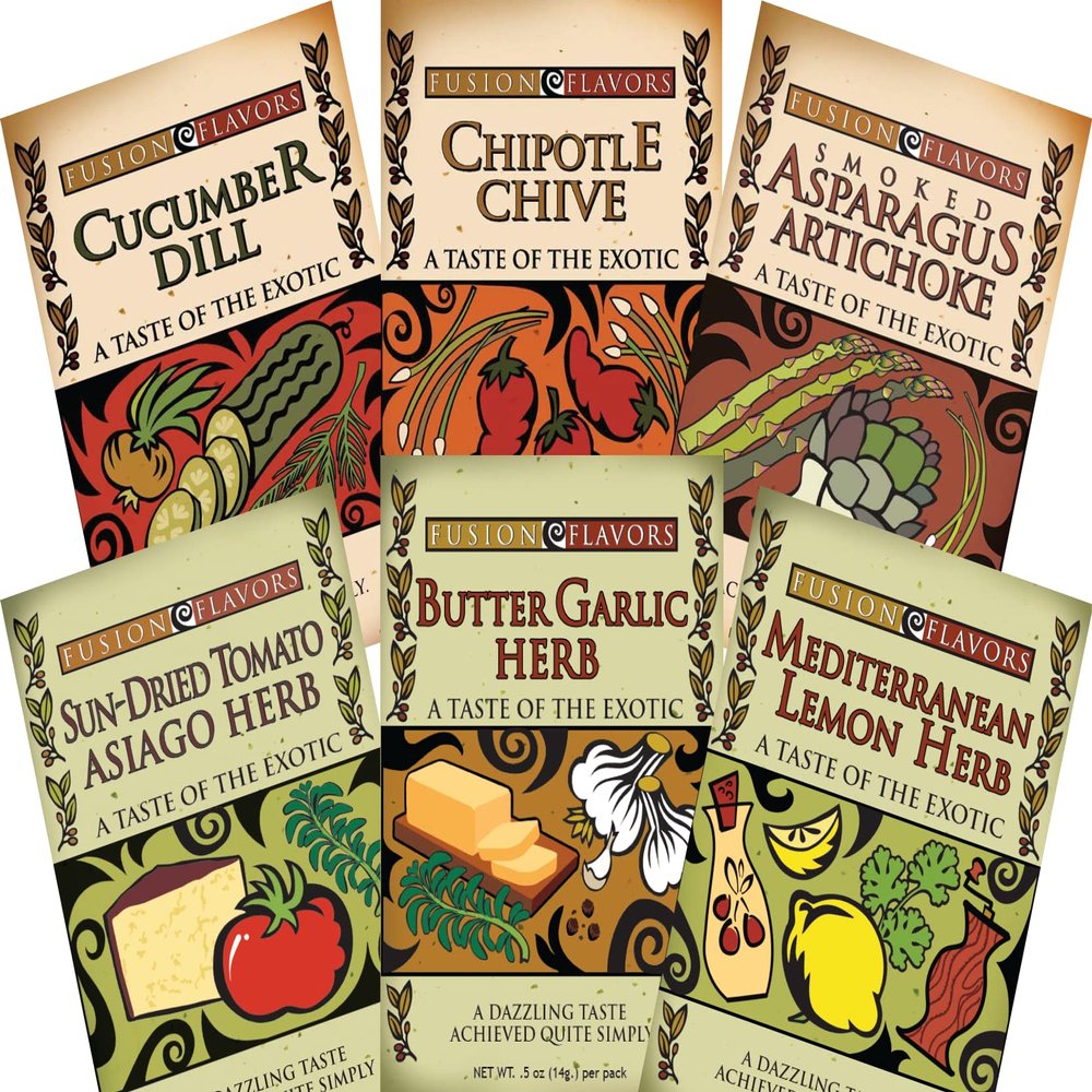Fusion Flavors Dips and Seasonings Variety Packs - Best Sellers 6 pack