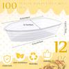 Rtteri 200 Pcs Banana Split Boat Plate 12oz Disposable Ice Cream Sundae Bowls Banana Split Bowls Clear PET Plastic Splits Bowl Tray for Party Dish Dessert Birthday Carnivals Gelato Home view 2