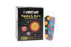 American White Cross First Aid Adhesive Strip, 5/8 x 2-1/4 Inch, Plastic, Rectangle, Kid Design, Planets and Stars, Sterile, Dukal 15661, 1 Count view 1