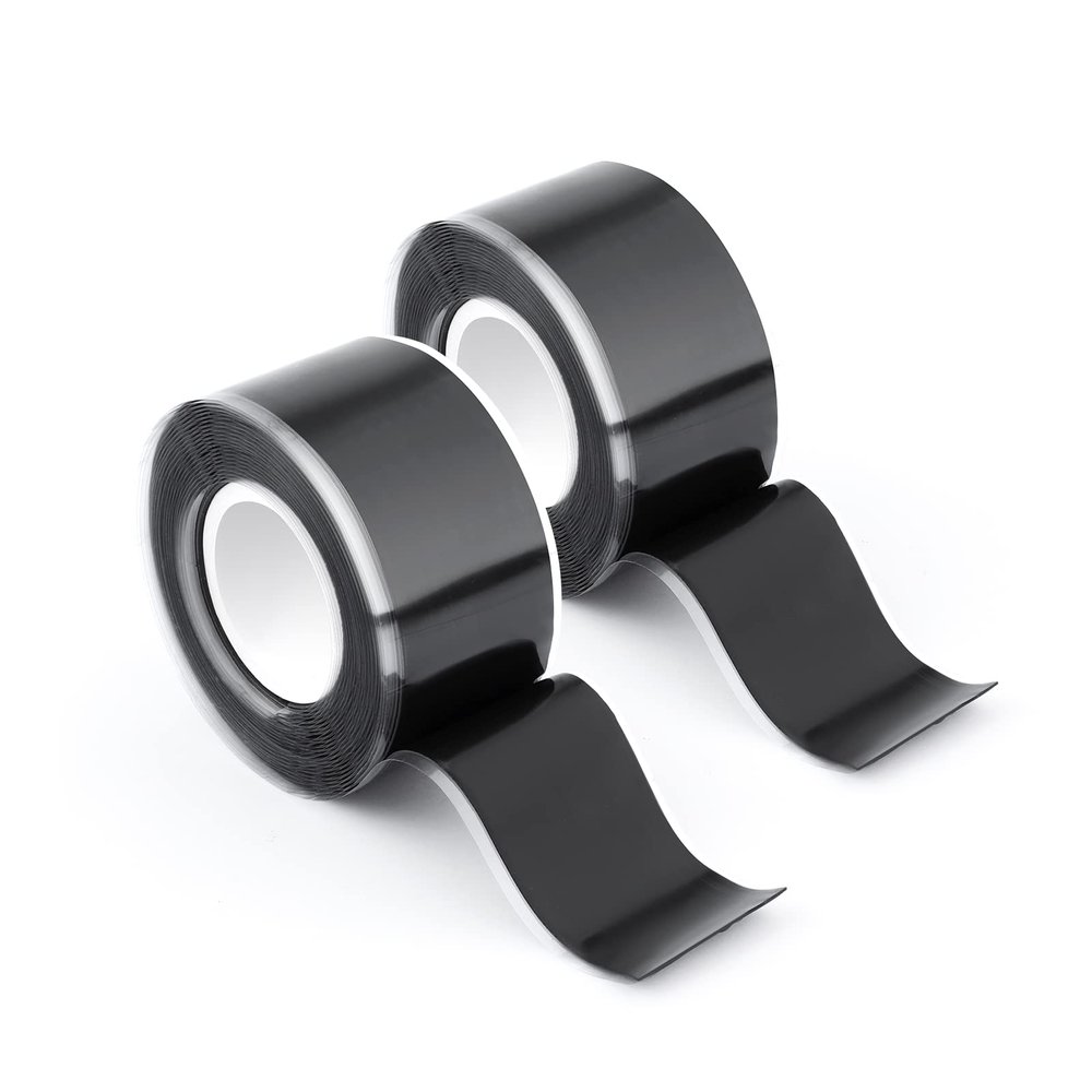 2 Rolls Grip Tape for Handles, 1inch x 10ft Silicone Rubber Grip Wrap Tape, Self Fusing Grip Tape for Bicycle Bar Gymnastics Fitness Sports Equipment Handlebar Barbells Tools