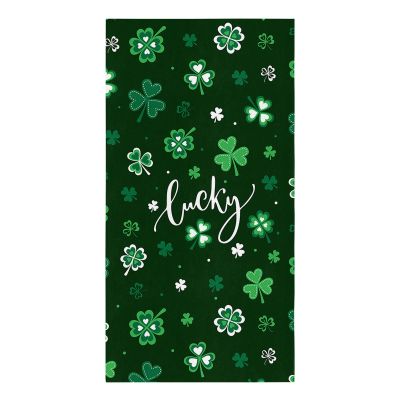 Kitchen Towels Microfiber Cleaning Cloths, St. Patrick's Day Lucky Shamrocks Spring Green Clover Soft Dish Towels for Kitchen, 1 Piece Absorbent Hand Towels Reusable Tea Towels,Bar Towels,18x28 Inch