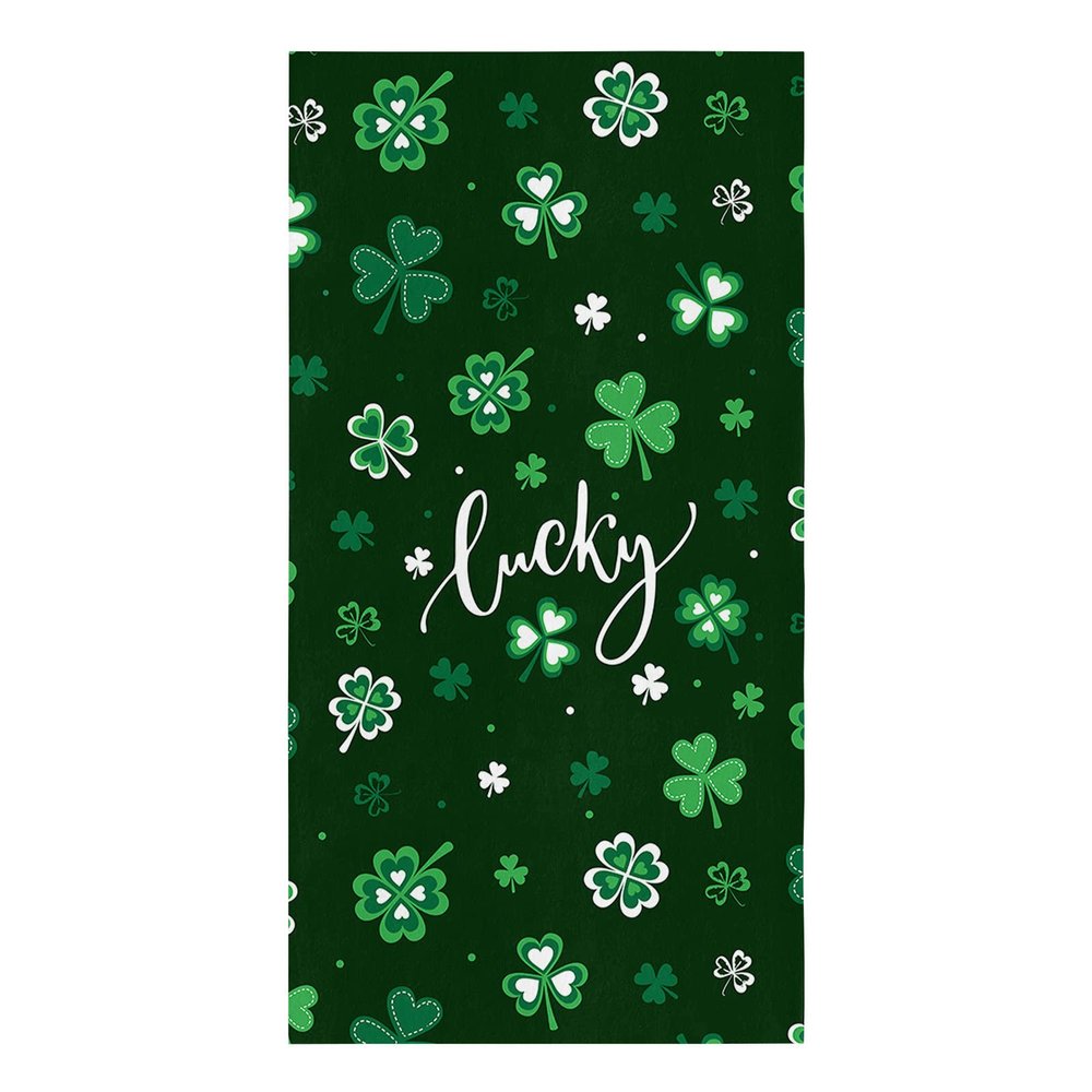 Kitchen Towels Microfiber Cleaning Cloths, St. Patrick's Day Lucky Shamrocks Spring Green Clover Soft Dish Towels for Kitchen, 1 Piece Absorbent Hand Towels Reusable Tea Towels,Bar Towels,18x28 Inch