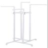 4-Way Pipe Clothing Rack in White 72 H x 30 W x 30 D Inches with Arms view 1