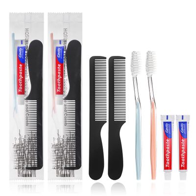 100 Pack Disposable Toothbrushes with Toothpaste and Comb for Homeless Individually Wrapped,10g Travel Toothpaste,7inch Black Hair Comb,Soft Bristle Toothbrush for Hotel,AirBnb,Shelter,Charity