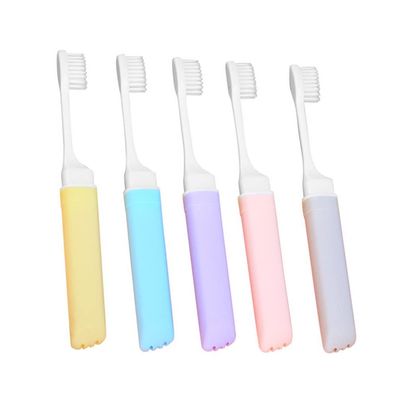 COHEALI 5pcs Portable Folding Toothbrush Travel-Friendly Soft Bristle Toothbrushes for Compact Design Comfortable Grip Random Colors