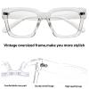 OCCI CHIARI Large Reading Glasses for Women Stylish Square Readers 1.0 1.25 1.50 1.75 2.0 2.25 2.50 2.75 3.0 3.5 (Clear, 3.0) view 4