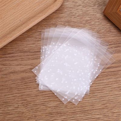 Sperrins 100 Packs Clear Self Adhesive Cookie Bags Treat Bags, Cellophane Bags, White Polka Dot Cookie Bags for Packaging Cookies,Gifts,Favors,Candy