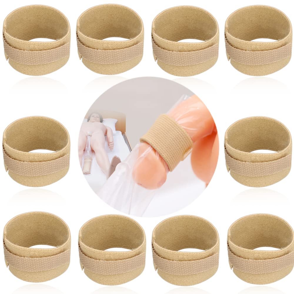 Male External Catheter Strap Leak Free Penile Clamp Fully Adjustable Urinary Sheaths Fixer Band for Prostate Surgery Prostatectomy Reusable Washable Incontinence Supplies(Pack of 20)