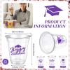 Eaasty 100 Pcs 12oz Graduation Cups 2026 Disposable Plastic Cups for Class of 2026 Graduation Party Congrats Grad Elegant Party Supplies Tableware Decorations (Purple) view 3