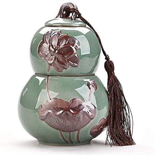 LOKOO Funeral Urn Burial Urns at Home for A Small Amount Human Ashes Creative Gourd Two Layers of Independence (Color : #4)