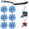 6 Pack Mop Replacement Heads with 1 Base - Deep Cleaning, Microfiber Mop Head Replacement for EasyWring RinseClean 2 Tank System - Durable, Machine Washable and Easy to Replace Spinning Mop Heads view 1