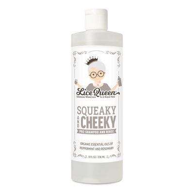 Lice Queen Squeaky & Cheeky After Treatment & Pre-Shampoo - Lice Removal Hair Cleanser Helps Remove Lice & Eggs - Peppermint & Rosemary - Sulfate & Paraben Free - 8 fl oz