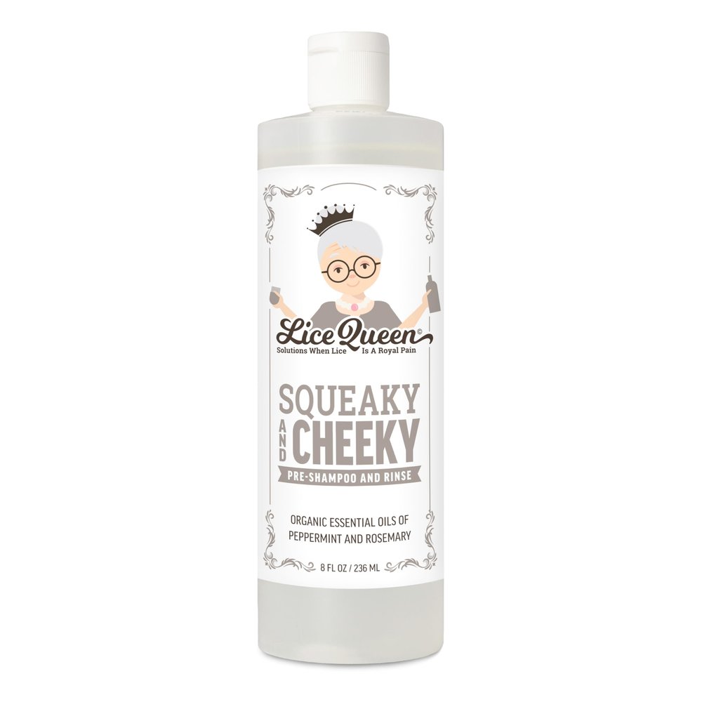 Lice Queen Squeaky & Cheeky After Treatment & Pre-Shampoo - Lice Removal Hair Cleanser Helps Remove Lice & Eggs - Peppermint & Rosemary - Sulfate & Paraben Free - 8 fl oz