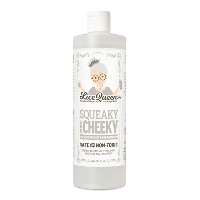 Lice Queen Squeaky & Cheeky After Treatment & Pre-Shampoo - Lice Removal Hair Cleanser Helps Remove Lice & Eggs - Peppermint & Rosemary - Sulfate & Paraben Free - 16 fl oz