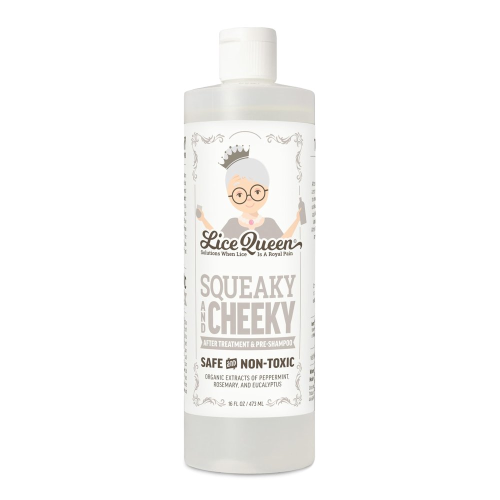 Lice Queen Squeaky & Cheeky After Treatment & Pre-Shampoo - Lice Removal Hair Cleanser Helps Remove Lice & Eggs - Peppermint & Rosemary - Sulfate & Paraben Free - 16 fl oz