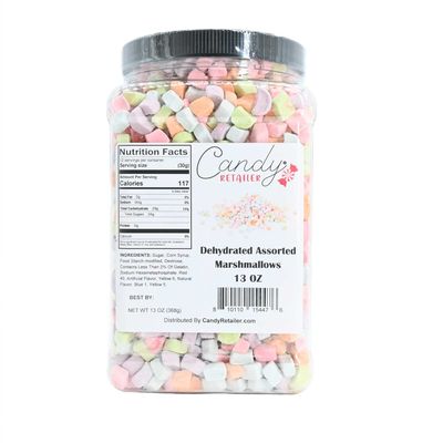 Candy Retailer Assorted Dehydrated Marshmallows - Perfect Dehydrated Bits For Cereal, Cocoa, Ice Cream, Hot Chocolate - 13 Ounce Jar