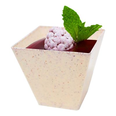 Tiny 50ct Eco-Wheat 2oz Mini Pyramid Wheat Plastic Dessert Cups|Eco Wheat Plastic Extra Small Professional Grade Party Cups|Appetizers Dessert Shooter Cups | CMJJ