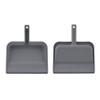 Superio Clip-On Dustpan with Rubber Lip - 10-inch Wide Durable Plastic Dust Pan with Comfort Grip Handle, 2-Pack (Grey) view 1