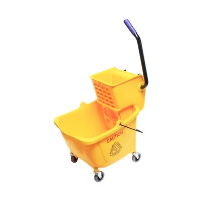 TrueCraftware- 36 qt. Yellow Mop Bucket & Side Press Wringer Set- Pail/Mop Bucket with Mop Strainer/Wringer Combo Household Portable Mop Buckets Ideal for Household and Public Places Floor