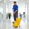TrueCraftware- 36 qt. Yellow Mop Bucket & Side Press Wringer Set- Pail/Mop Bucket with Mop Strainer/Wringer Combo Household Portable Mop Buckets Ideal for Household and Public Places Floor view 2