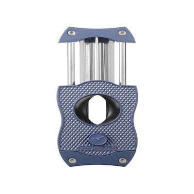 Colibri Premium Diamond V-Cut Cigar Cutter - Ergonomic Stainless Steel Spring-Loaded Blade, Ideal for up to 60+ Ring Gauge - Gift for Cigar Enthusiasts (Navy)