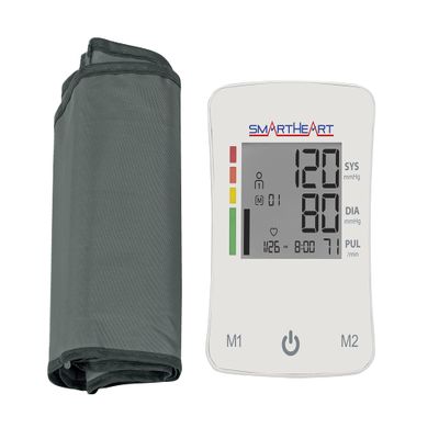 SmartHeart Automatic Digital Blood Pressure Arm Monitor | Wide-Range Upper Arm Cuff | 2-Person Memory