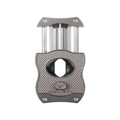 Colibri Premium Diamond V-Cut Cigar Cutter - Ergonomic Stainless Steel Spring-Loaded Blade, Ideal for up to 60+ Ring Gauge - Gift for Cigar Enthusiasts (Gunmetal)