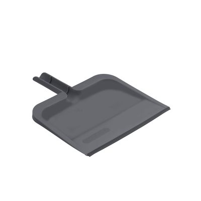 Superio Clip-On Dustpan with Rubber Lip - 10-inch Wide Durable Plastic Dust Pan with Comfort Grip Handle, Lightweight Multi Surface, Heavy Duty, Easy Sweep Broom Gray