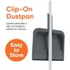 Superio Clip-On Dustpan with Rubber Lip - 10-inch Wide Durable Plastic Dust Pan with Comfort Grip Handle, Lightweight Multi Surface, Heavy Duty, Easy Sweep Broom Gray view 3