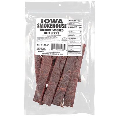 IOWA SMOKEHOUSE Beef Jerky, Sweet Teriyaki - Thick & Tender Cuts - 11g of Protein, All USA Beef - 10 Oz