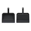 Superio Clip-On Dustpan with Rubber Lip - 10-inch Wide Durable Plastic Dust Pan with Comfort Grip Handle, 2-Pack (Black) view 1