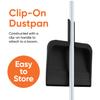 Superio Clip-On Dustpan with Rubber Lip - 10-inch Wide Durable Plastic Dust Pan with Comfort Grip Handle, 2-Pack (Black) view 3