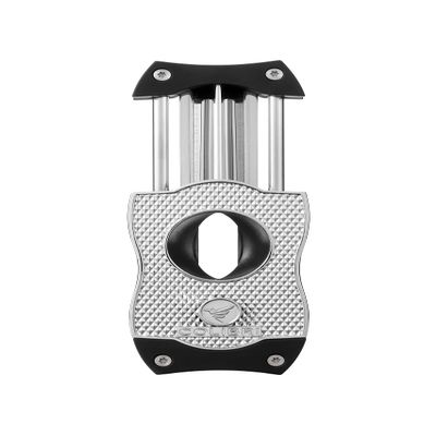 Colibri Premium Diamond V-Cut Cigar Cutter - Ergonomic Stainless Steel Spring-Loaded Blade, Ideal for up to 60+ Ring Gauge - Gift for Cigar Enthusiasts (Chrome & Black)