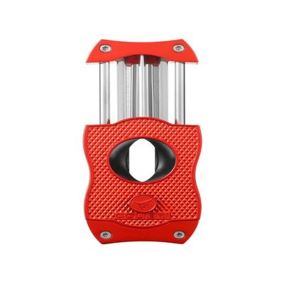 Colibri Premium Diamond V-Cut Cigar Cutter - Ergonomic Stainless Steel Spring-Loaded Blade, Ideal for up to 60+ Ring Gauge - Gift for Cigar Enthusiasts (Red)