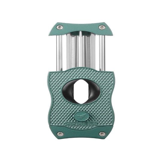 Colibri Premium Diamond V-Cut Cigar Cutter - Ergonomic Stainless Steel Spring-Loaded Blade, Ideal for up to 60+ Ring Gauge - Gift for Cigar Enthusiasts (Green)