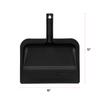 Superio Clip-On Dustpan with Rubber Lip - 10-inch Wide Durable Plastic Dust Pan with Comfort Grip Handle, (Clip-on Dustpan with Rubber Lip, Black) (Black) view 2
