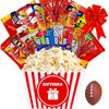 Movie Night Gift Basket -Popcorn Gift Set, with Snacks Candy & Popcorn, Theater Candy Box Variety Pack Full Size with Pop Bucket, Family Movie Night Gift Basket, Birthday, Date Night Kit - PREMIUM view 1