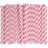 [1000 Count] Chunspak Pink and White Striped Paper Drinking Straws Bulk, 7.75" x0.24", Unwrapped - Biodegradable and Compostable view 1