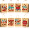 24pcs Nurses Week Gift Bulk Bags, Thank You Nurse Craft Paper Gift Bags, Best Nurse Ever Brown Goodies Bags With 8 Patterns for Nurses Week Nursing Day Medical RN Graduation Party Supplies 9 x 7 x 3 view 1