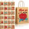24pcs Nurses Week Gift Bulk Bags, Thank You Nurse Craft Paper Gift Bags, Best Nurse Ever Brown Goodies Bags With 8 Patterns for Nurses Week Nursing Day Medical RN Graduation Party Supplies 9 x 7 x 3 view 2
