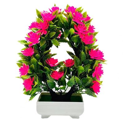 HXSCOO Artificial Flower Bonsai Realistic UV Resistant Plastic Easy Care Fake Flowers Bonsai for Outdoor (Color : Pink)