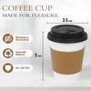 Ginkgo 300 Pack 12 oz Disposable Thickened Paper Coffee Cups with Lids and Sleeves, To Go Hot Coffee Cups Set for Chocolate, Cocoa, Beverages and Tea view 3