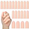 HINGTAI 20Pcs Gel Finger Cots Thumb Protector, Silicone Finger Sleeves Cover Protection Tips, Finger Gloves Caps Protectors for Wounds Hand Eczema Arthritis Cracking (Nude) view 1