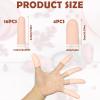 HINGTAI 20Pcs Gel Finger Cots Thumb Protector, Silicone Finger Sleeves Cover Protection Tips, Finger Gloves Caps Protectors for Wounds Hand Eczema Arthritis Cracking (Nude) view 2