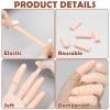 HINGTAI 20Pcs Gel Finger Cots Thumb Protector, Silicone Finger Sleeves Cover Protection Tips, Finger Gloves Caps Protectors for Wounds Hand Eczema Arthritis Cracking (Nude) view 3